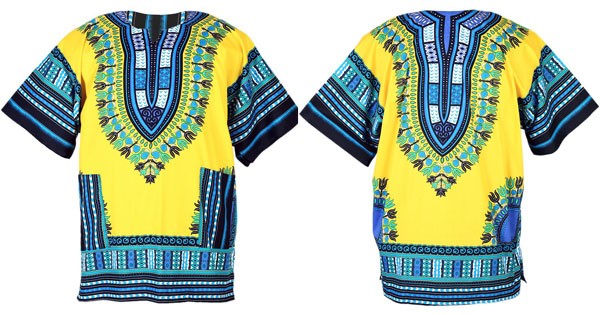 Camiseta Dashiki amarela e azul | Yamado / Angelina