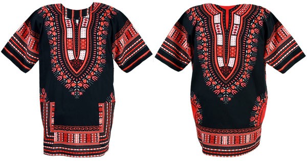 Chemise & T-shirt Dashiki noir et rouge  | Yamado / Angelina