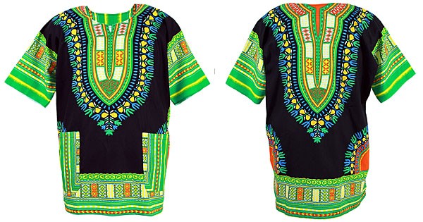 Camisa y camiseta Dashiki verde | Yamado / Angelina